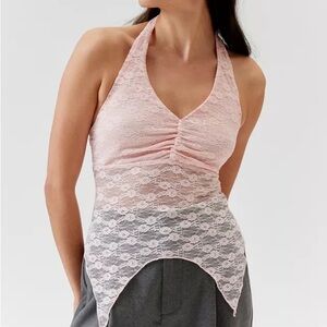 NWT Urban Renewal Pink Lace Halter Top